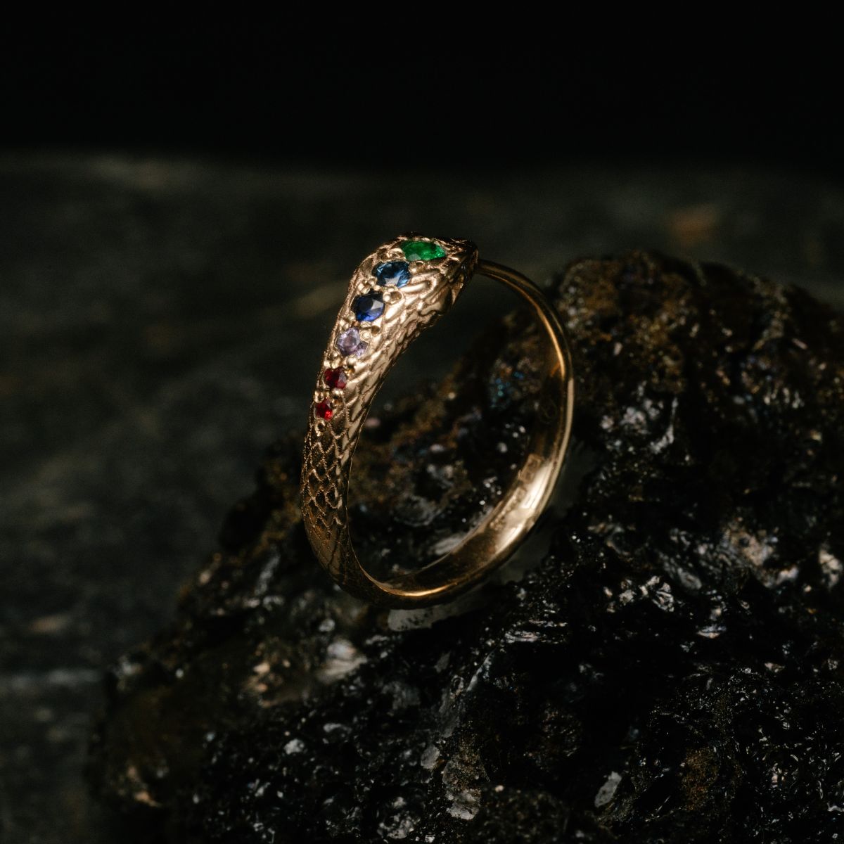 The Rainbow Ouroboros Snake Ring