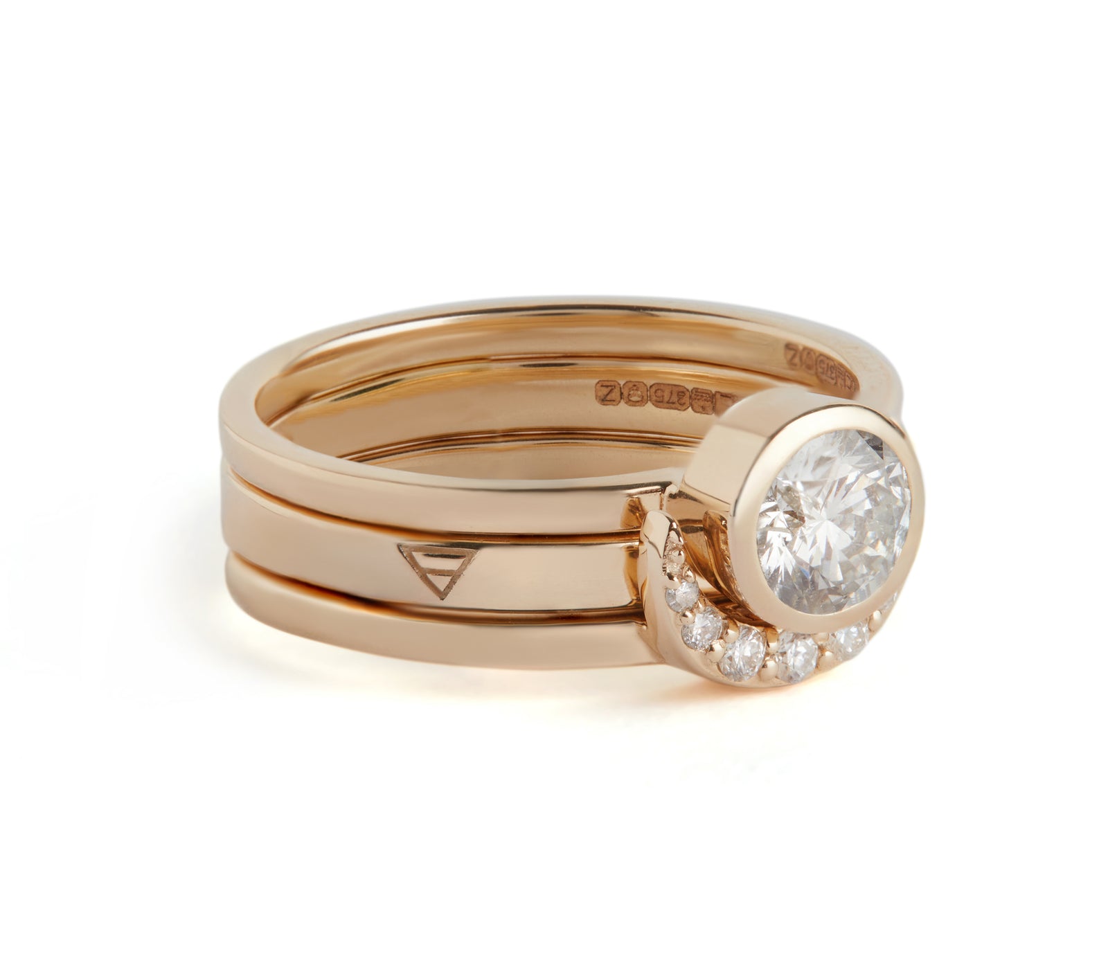 Eclipse Fine Stack Diamond Solid Gold
