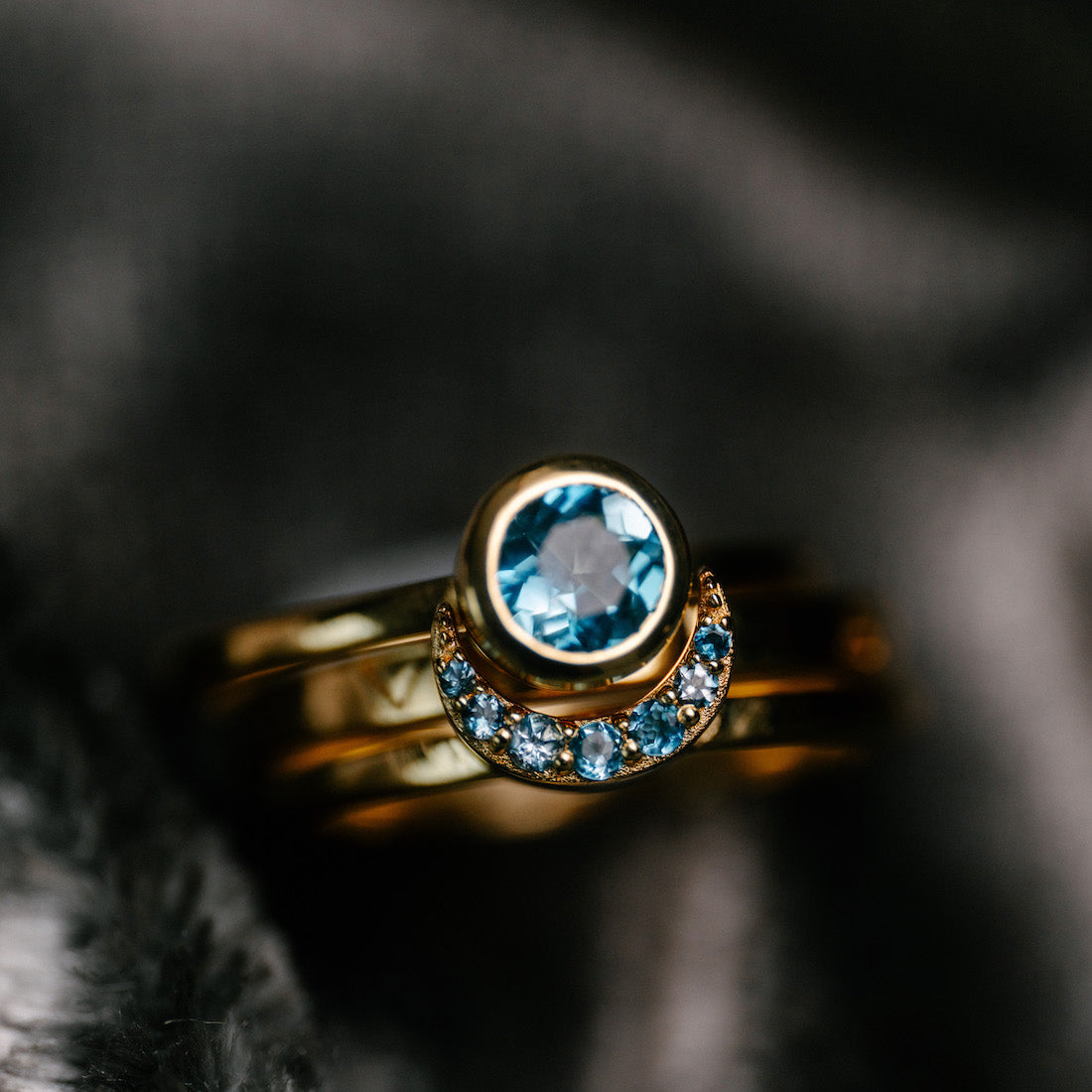 Eclipse Fine Stack Topaz Solid Gold