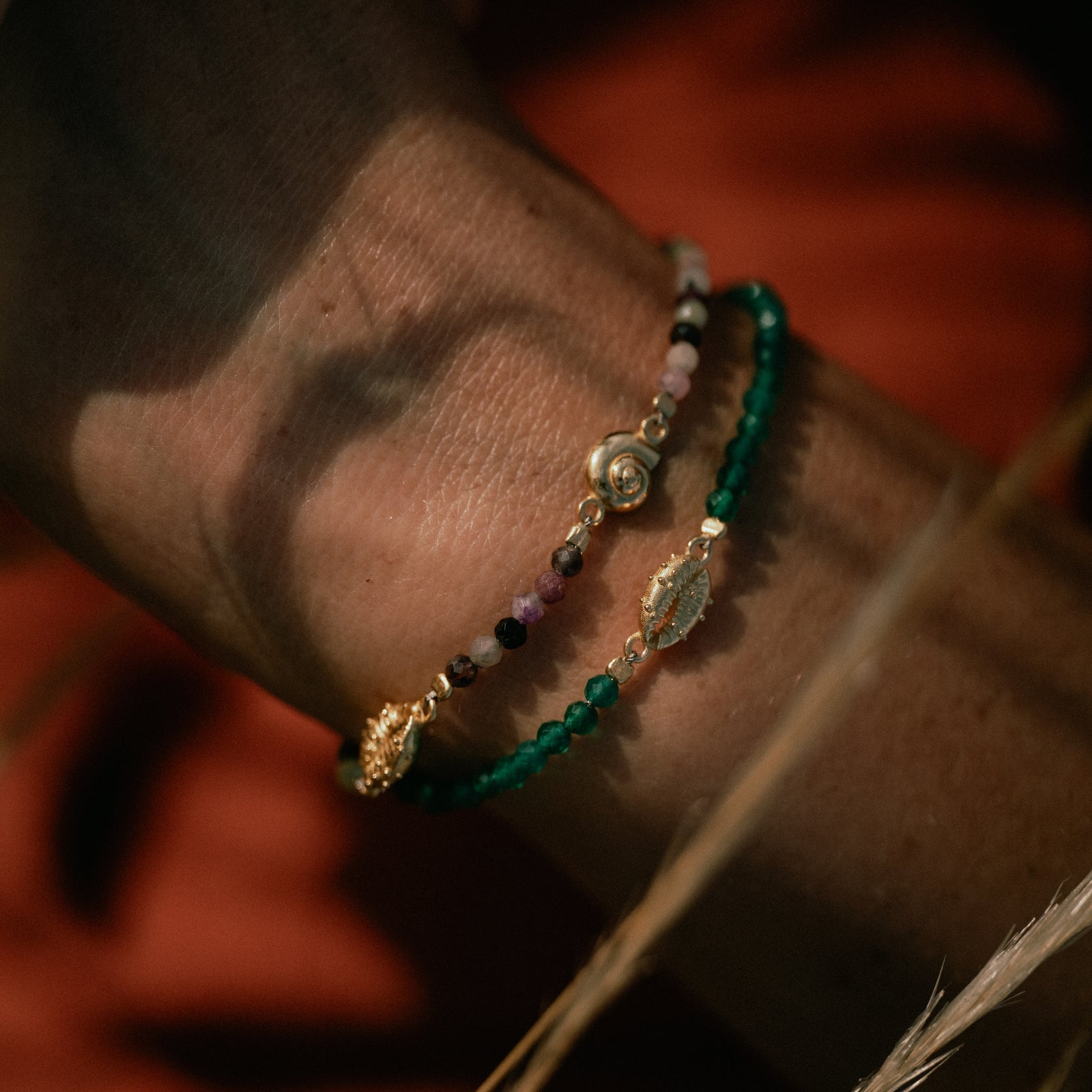 Inanna Spiral Tourmaline Bracelet Gold