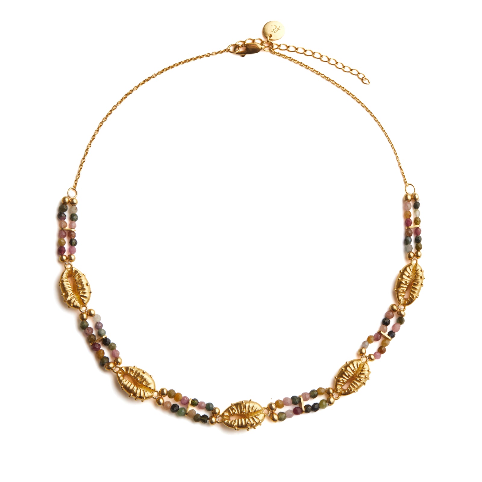 Aphrodite Tourmaline Choker Necklace Gold