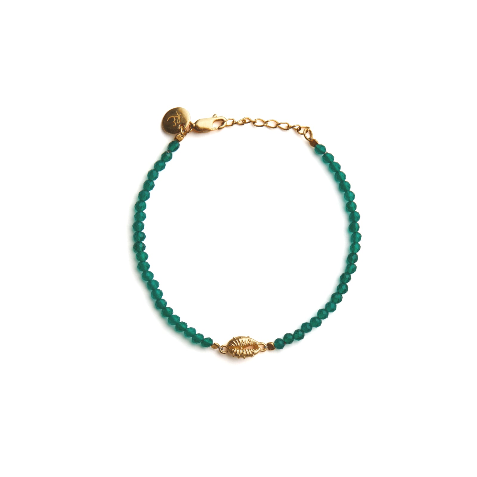 Aphrodite Mini Green Onyx Bracelet Gold