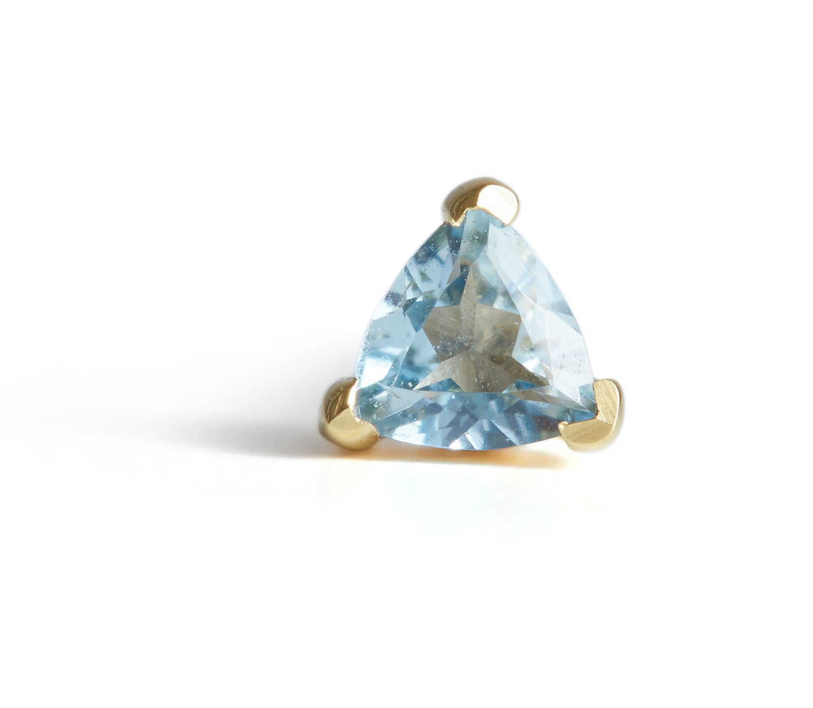 Birthstone Trillion Stud Solid Gold