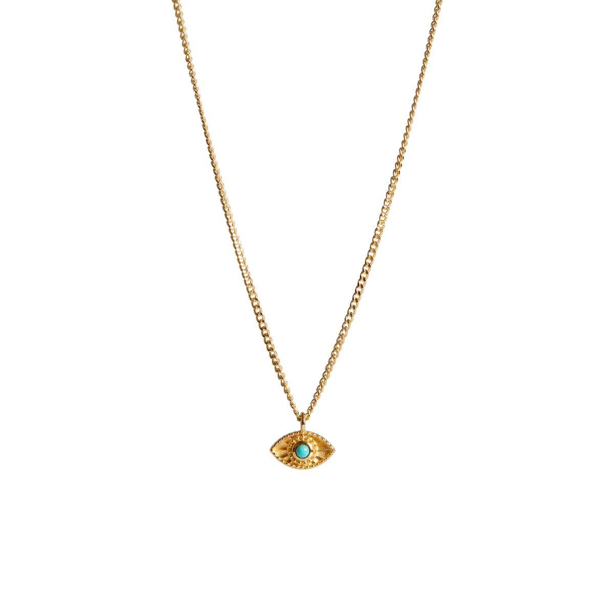 Rays of Light Mini Necklace Turquoise Gold