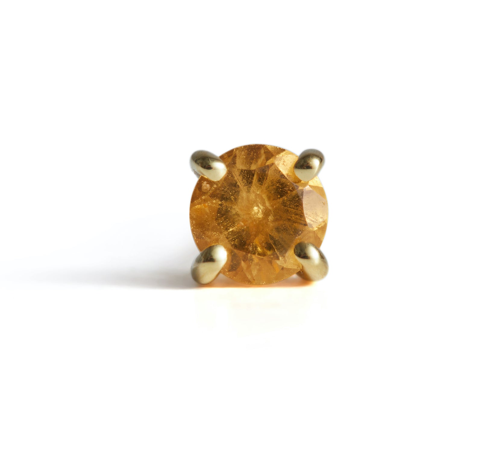 Birthstone Round Stud Solid Gold