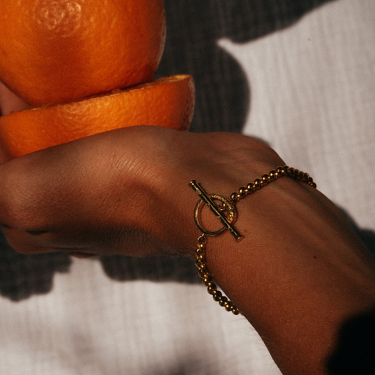 Ouroboros Chain Bracelet Gold