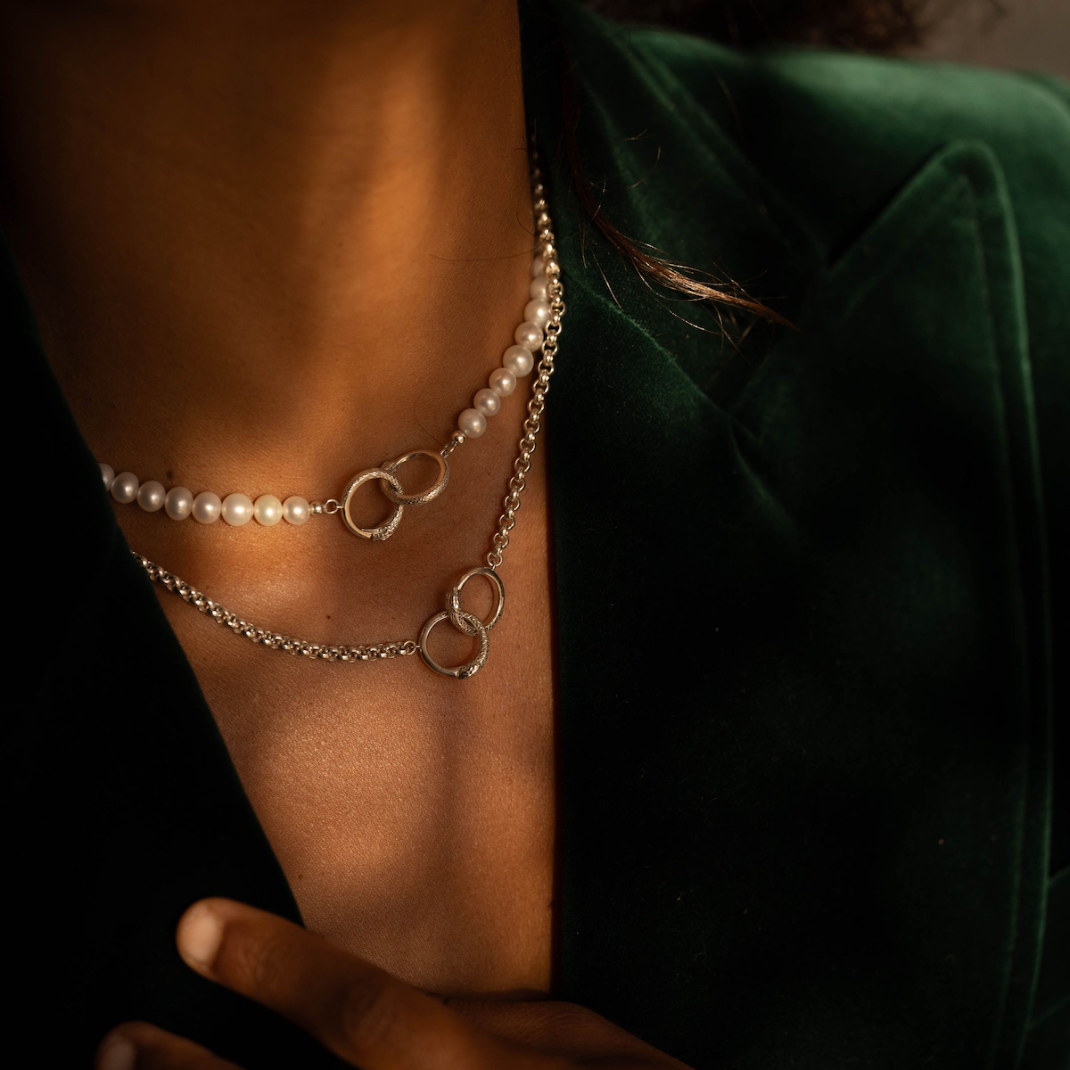 Ouroboros Chain Necklace Silver