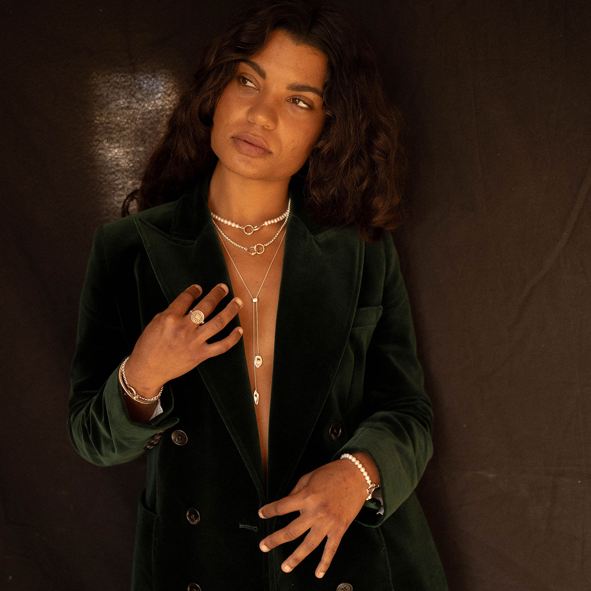 Alchemist's Spinning Ring with Black Sapphires Silver