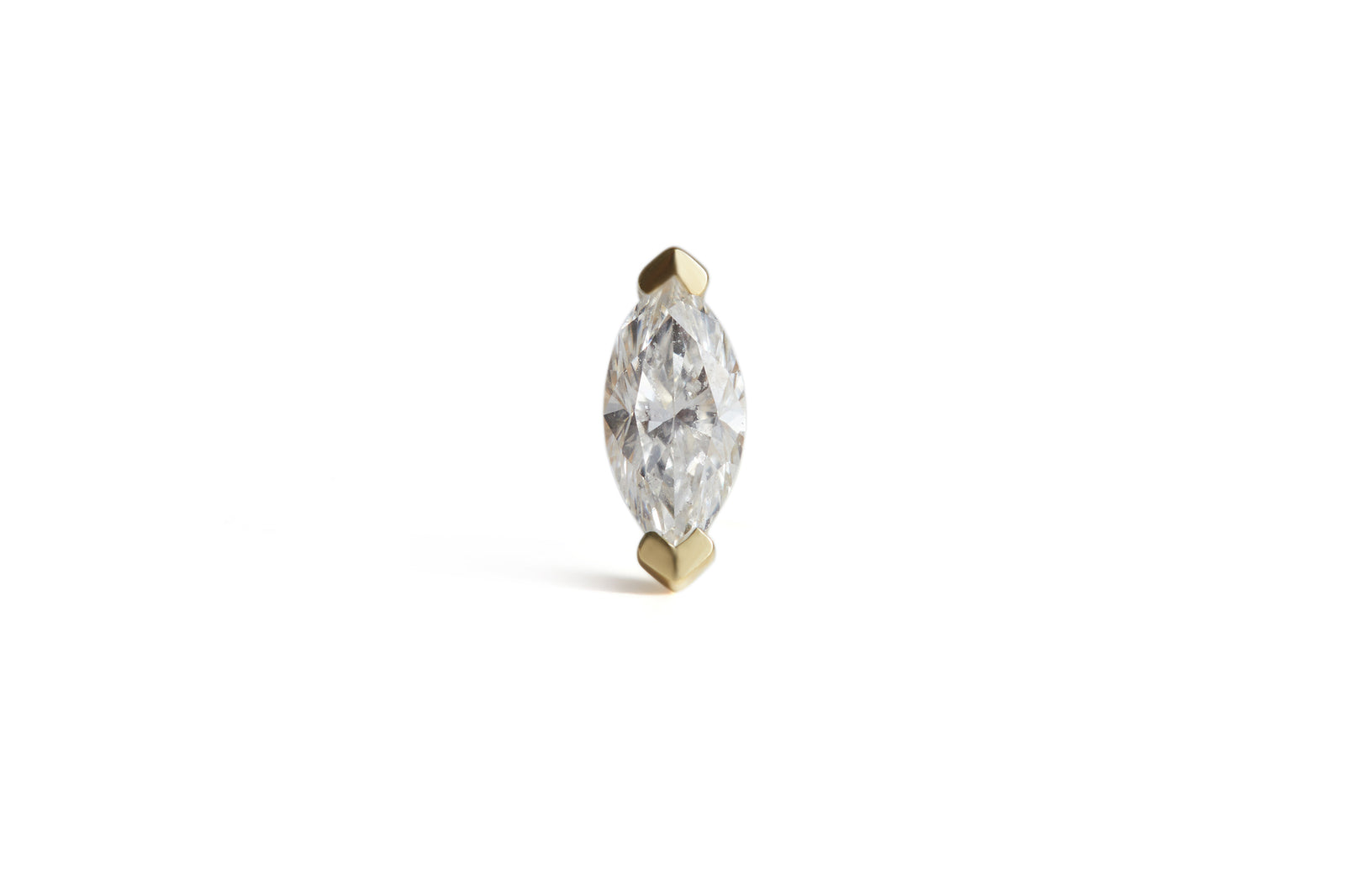 Birthstone Marquise Stud Solid Gold