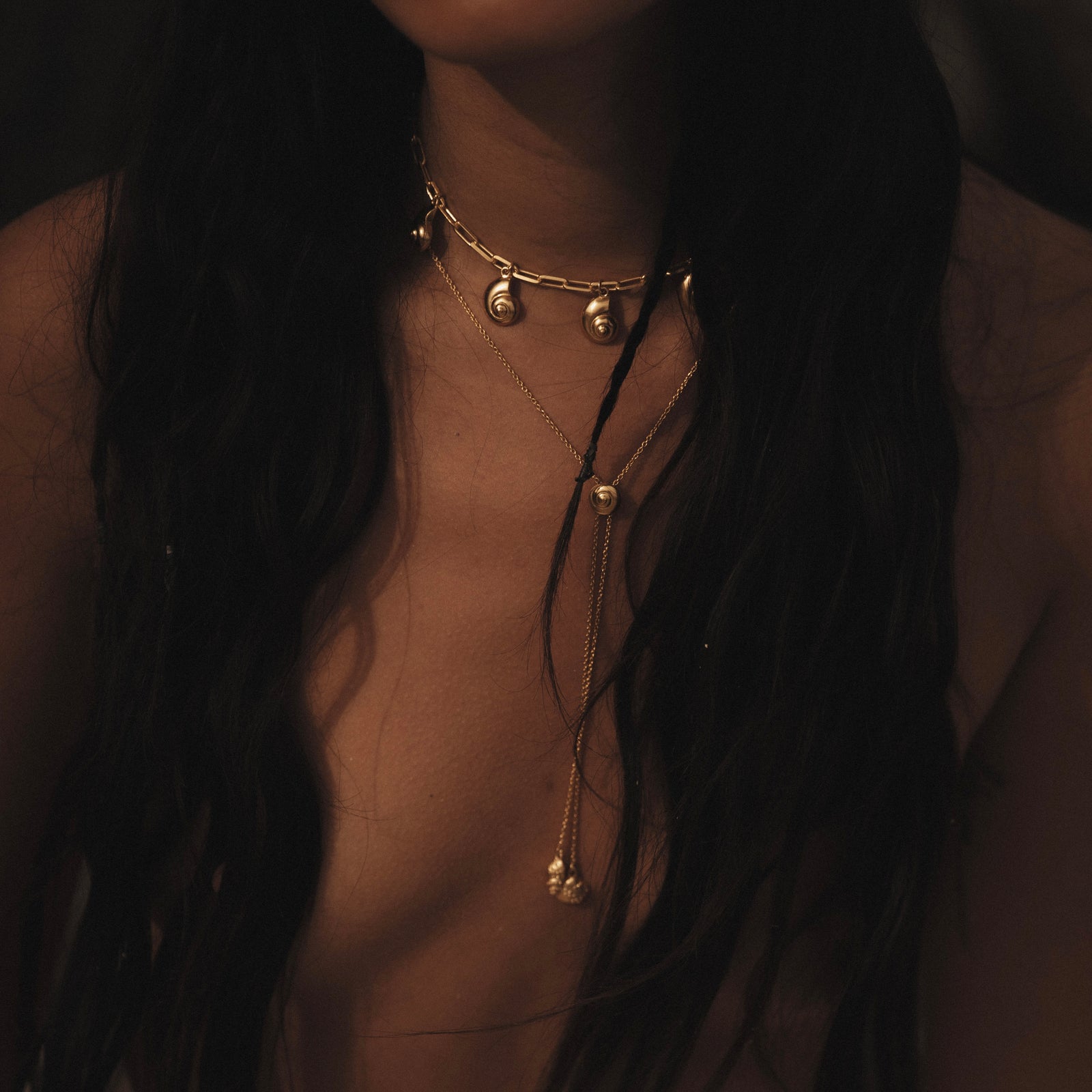 Inanna Spiral Charm Necklace Gold