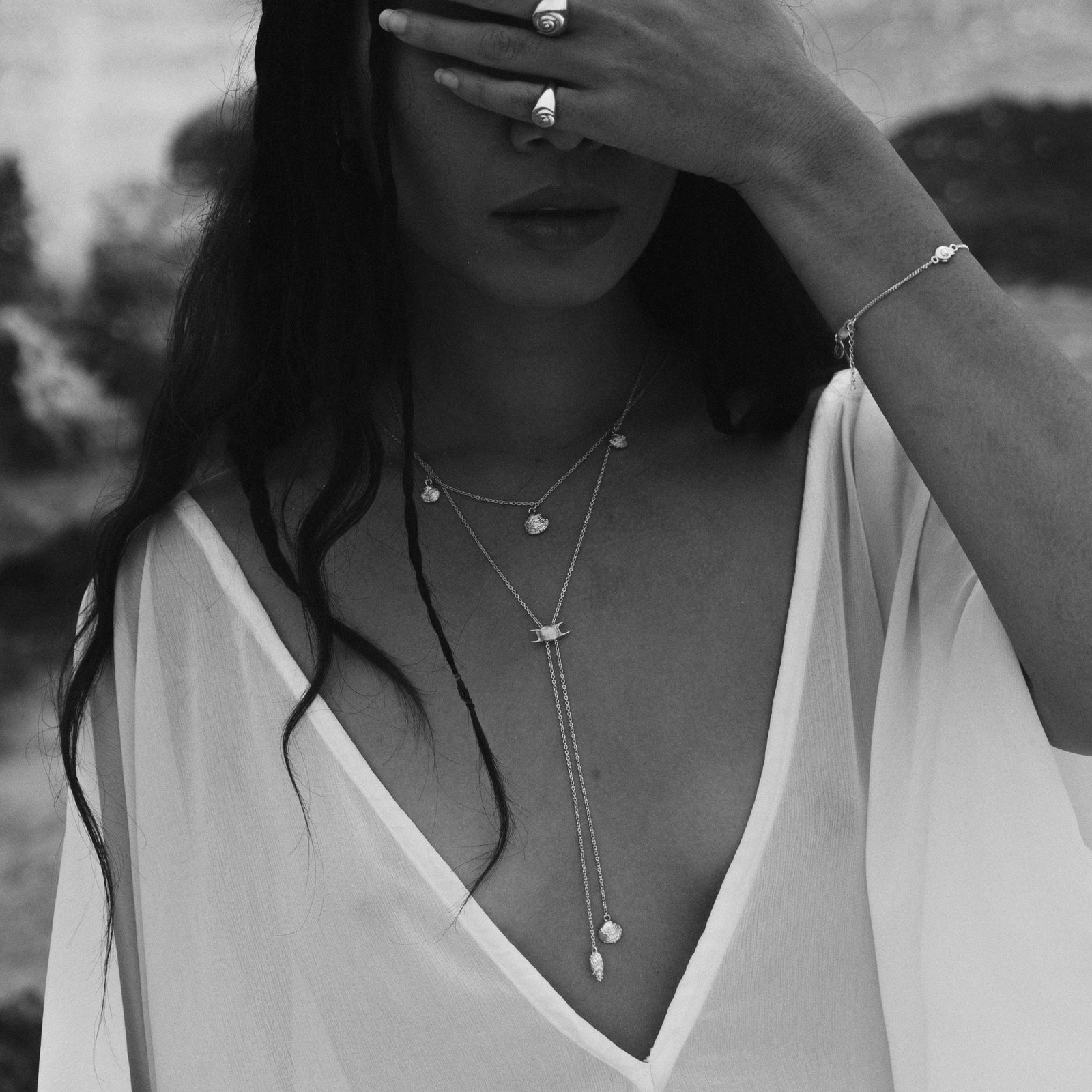 Inanna Spiral Bolero Necklace Silver