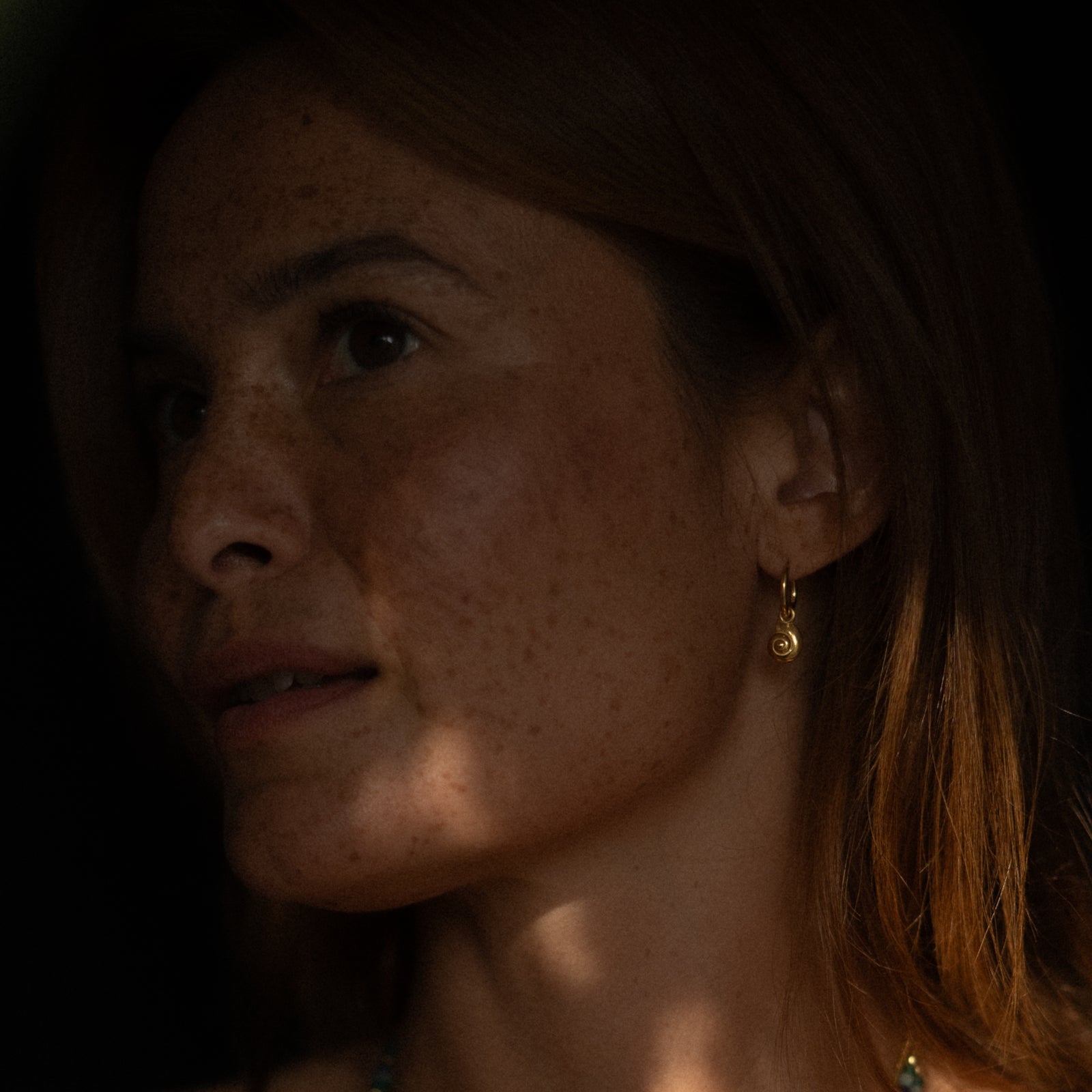 Inanna Spiral Mini Hoop Earrings Solid Gold