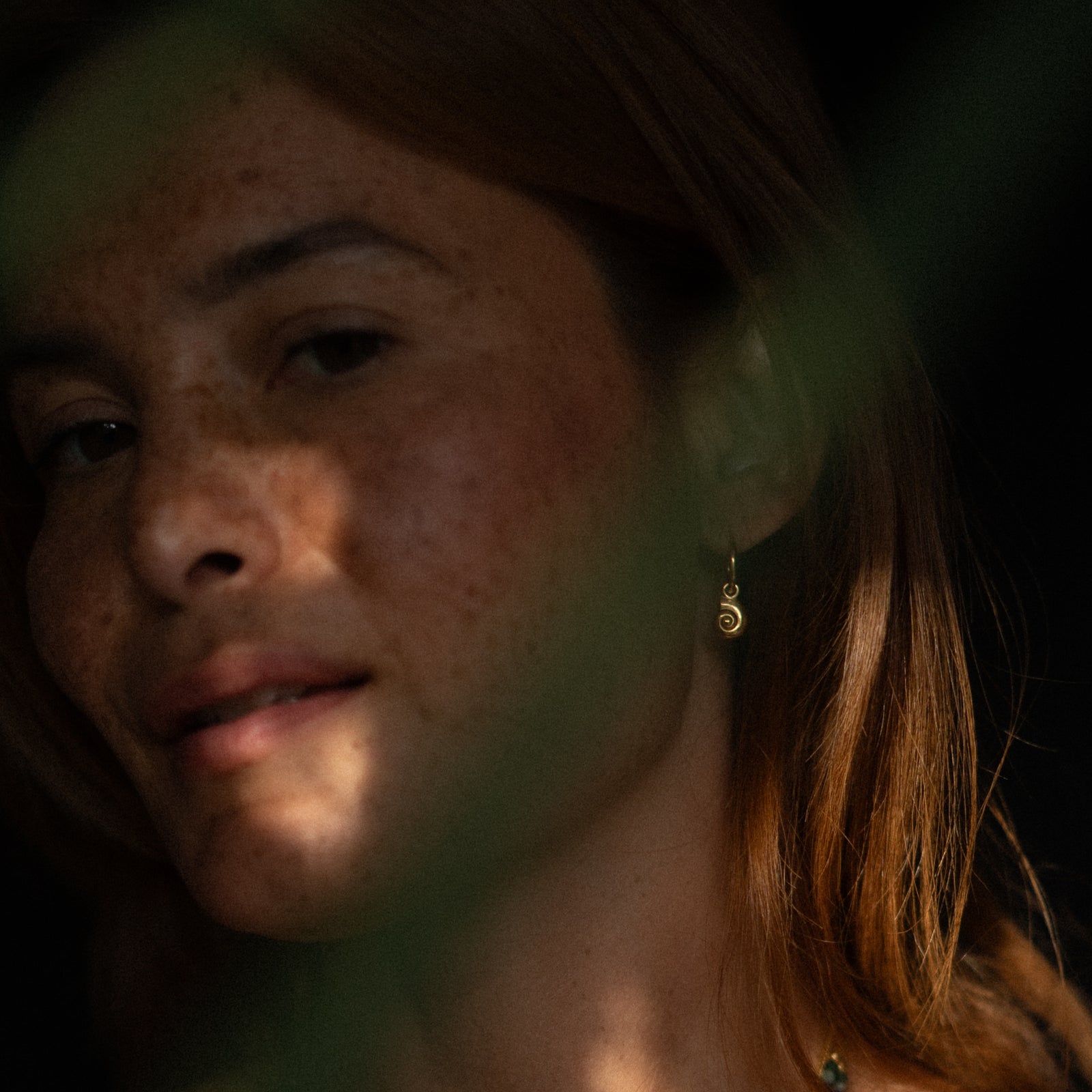 Inanna Spiral Mini Hoop Earrings Solid Gold