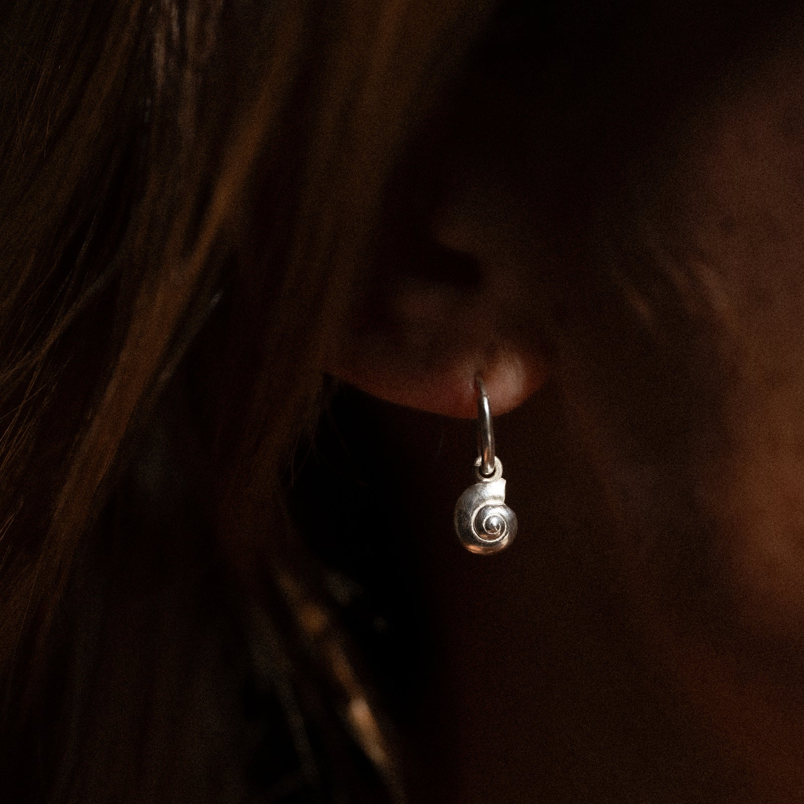 Inanna Spiral Mini Hoop Earrings Silver