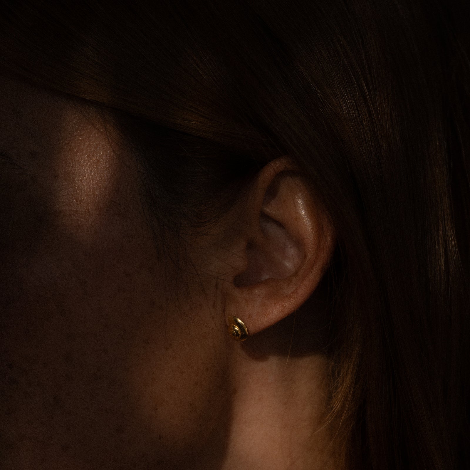 Inanna Spiral Stud Earrings Gold