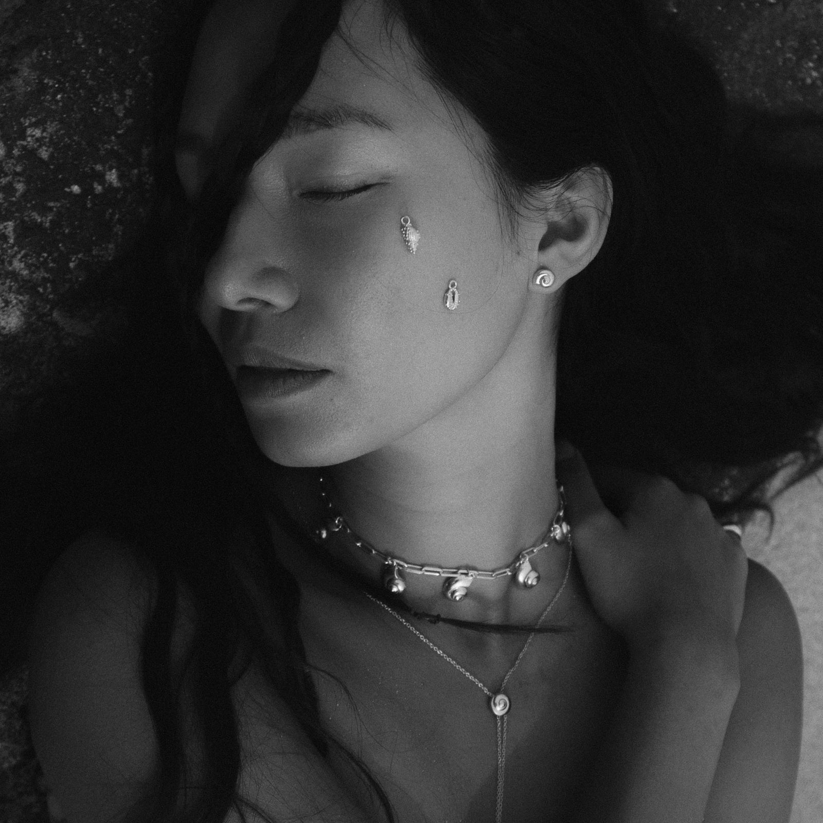 Inanna Spiral Stud Earrings Silver