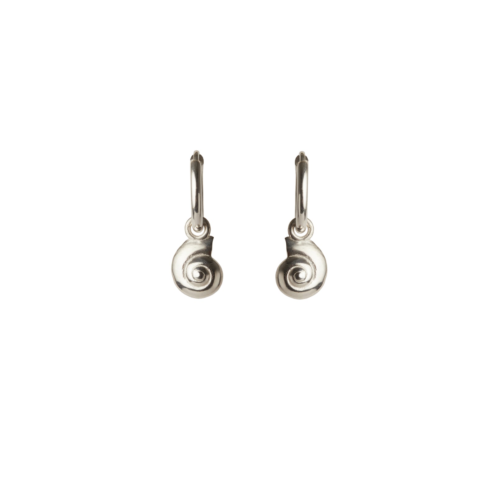 Inanna Spiral Mini Hoop Earrings Silver