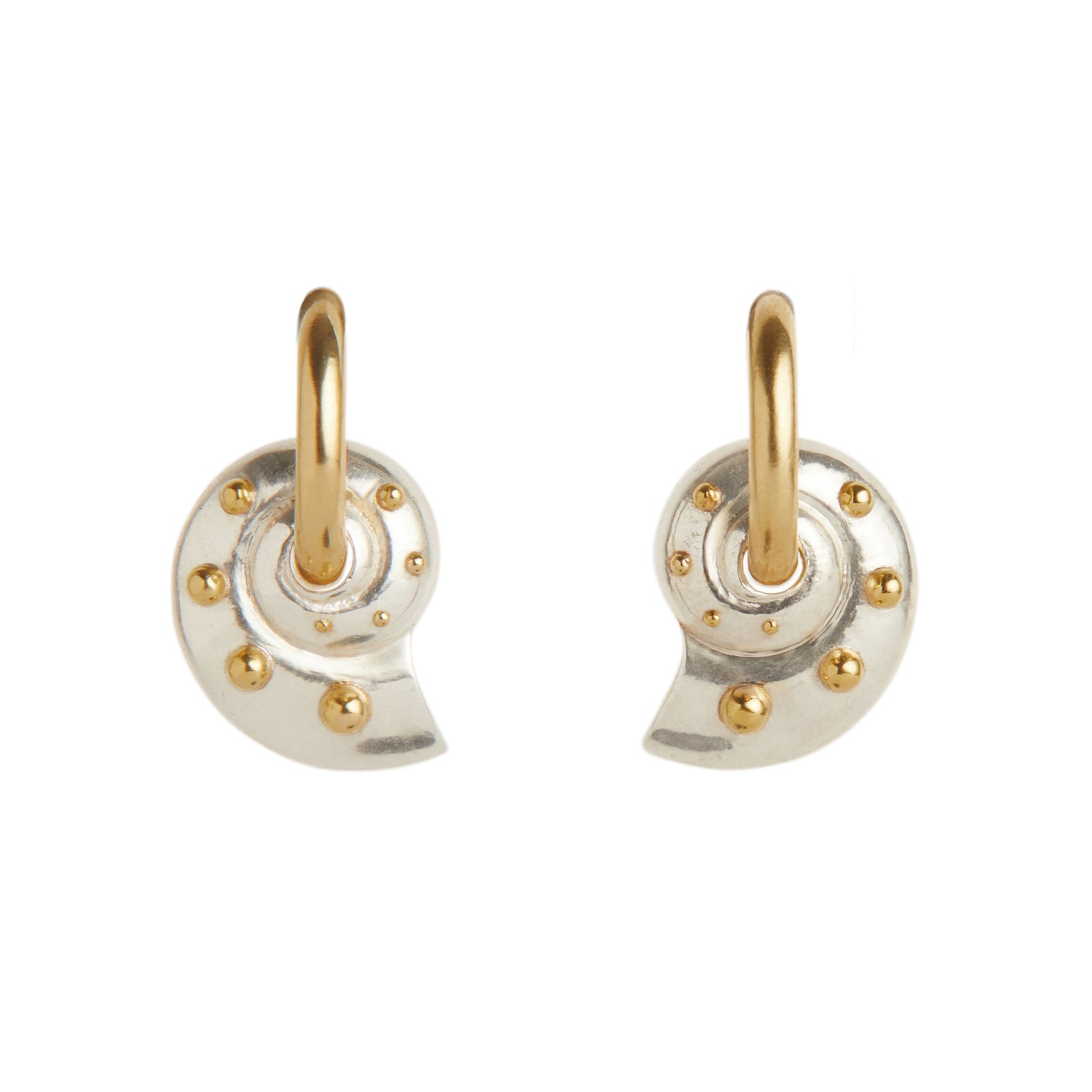 Inanna Spiral Mixed Metal Chunky Hoop Earrings