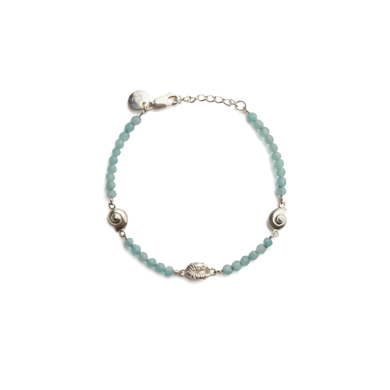 Inanna Spiral Amazonite Bracelet Silver