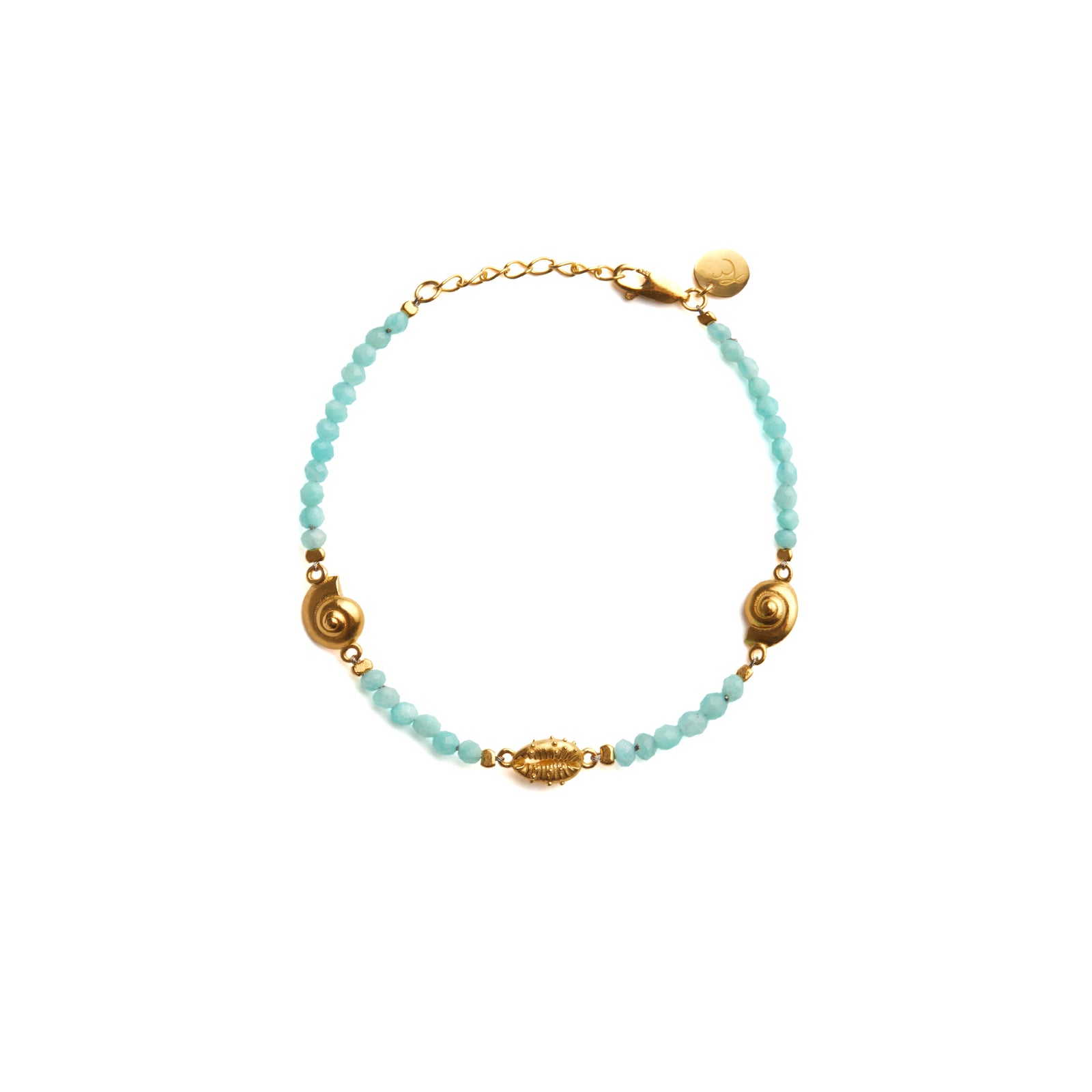Inanna Spiral Amazonite Bracelet Gold