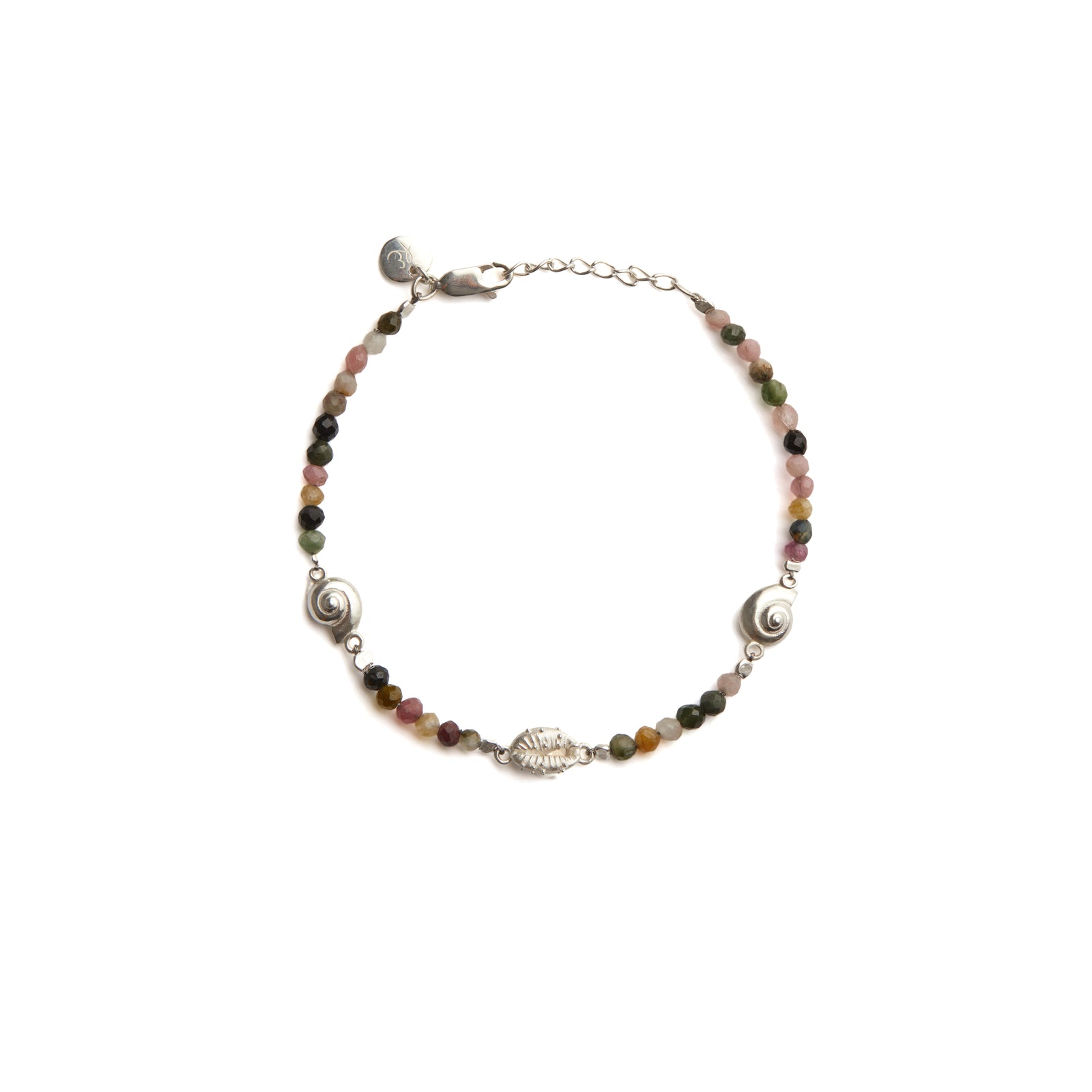 Inanna Spiral Tourmaline Bracelet Silver