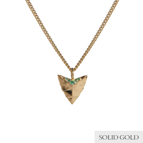 Modern Primitive Mini Pendant with Emeralds Solid Gold Rachel Entwistle