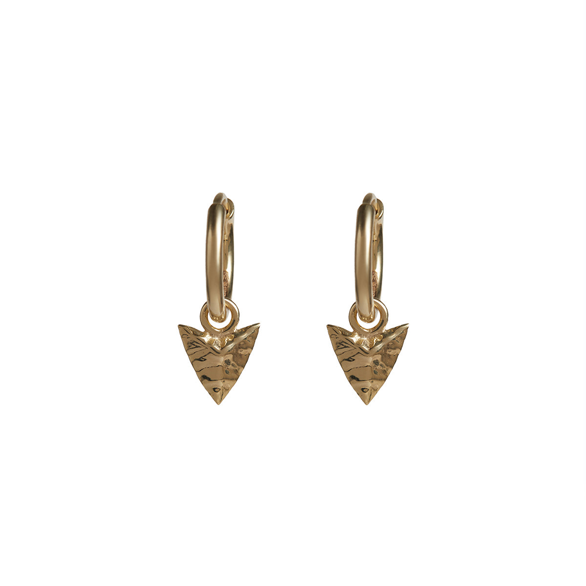 Modern Primitive Mini Hoop Earrings Solid Gold