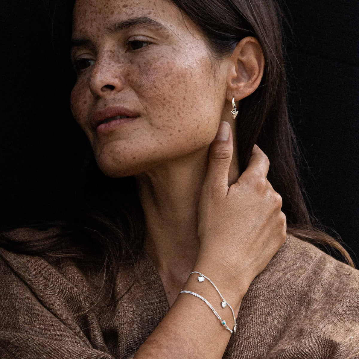 Modern Primitive Mini Hoop Earrings Silver