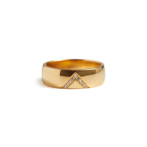 Zenith Wide Ring Solid Gold Rachel Entwistle