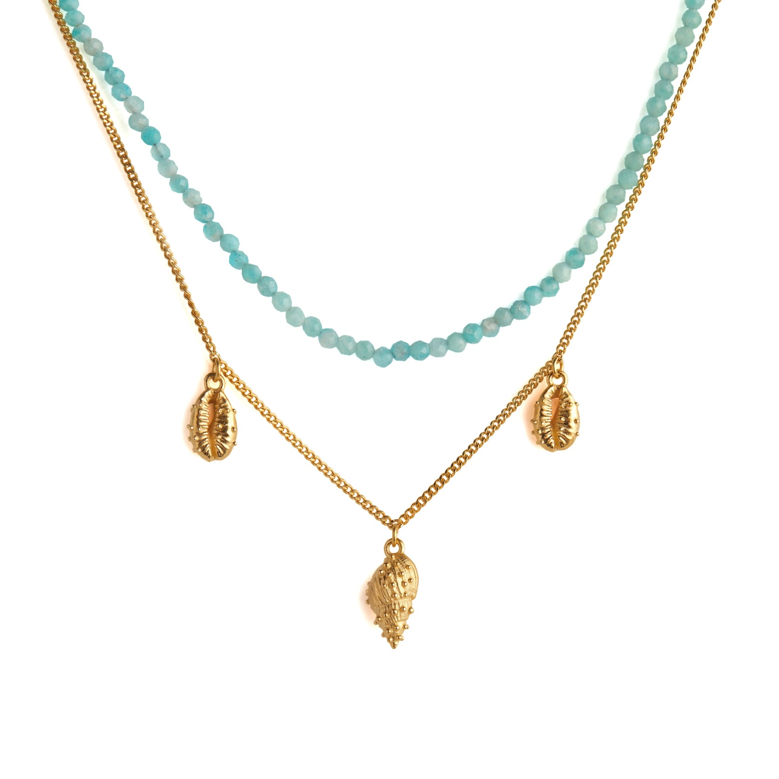 Thalassa Amazonite Layered Necklace Gold