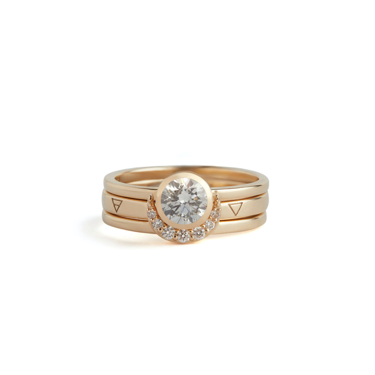 Eclipse Fine Stack Diamond Solid Gold
