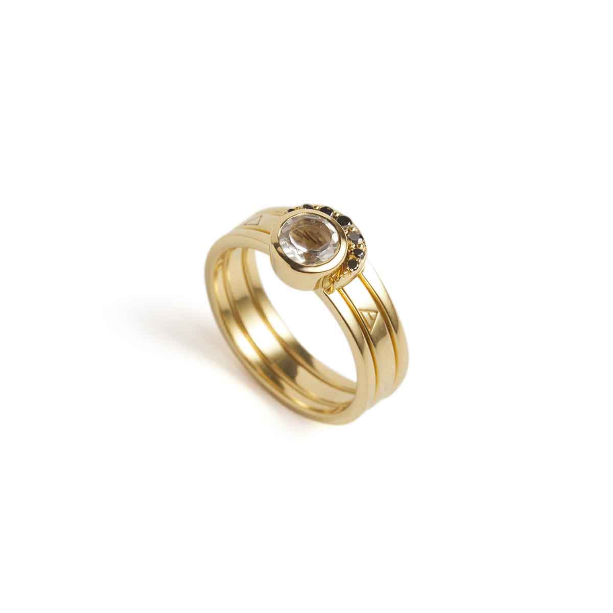 Eclipse Fine Stack Diamond Solid Gold