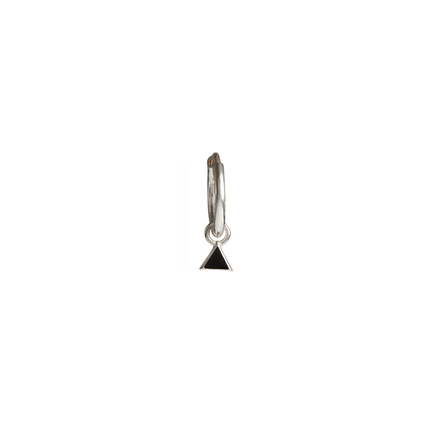 Four Elements Enamel Mini Hoop Earrings Silver