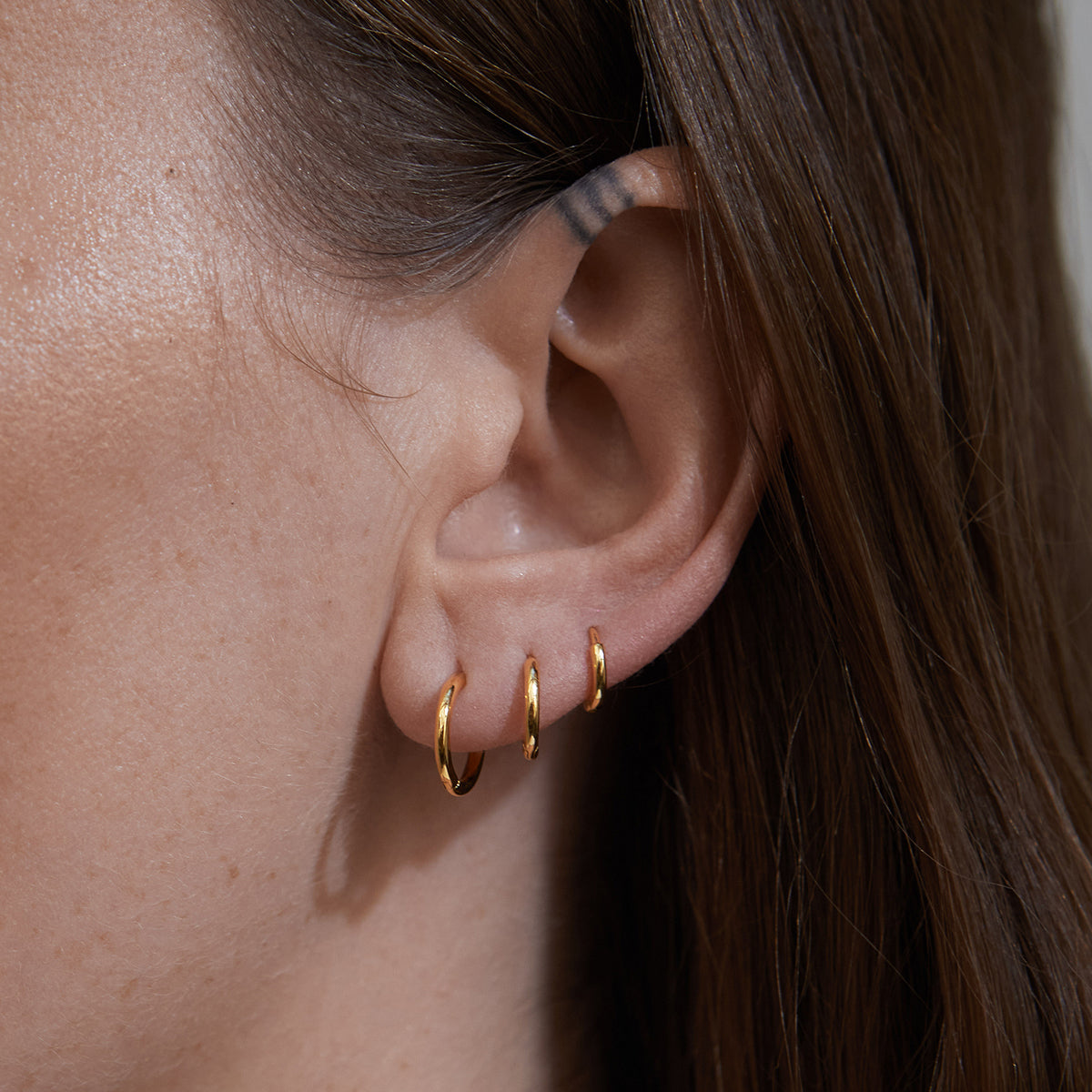 Mini Huggie Hoops Solid Gold
