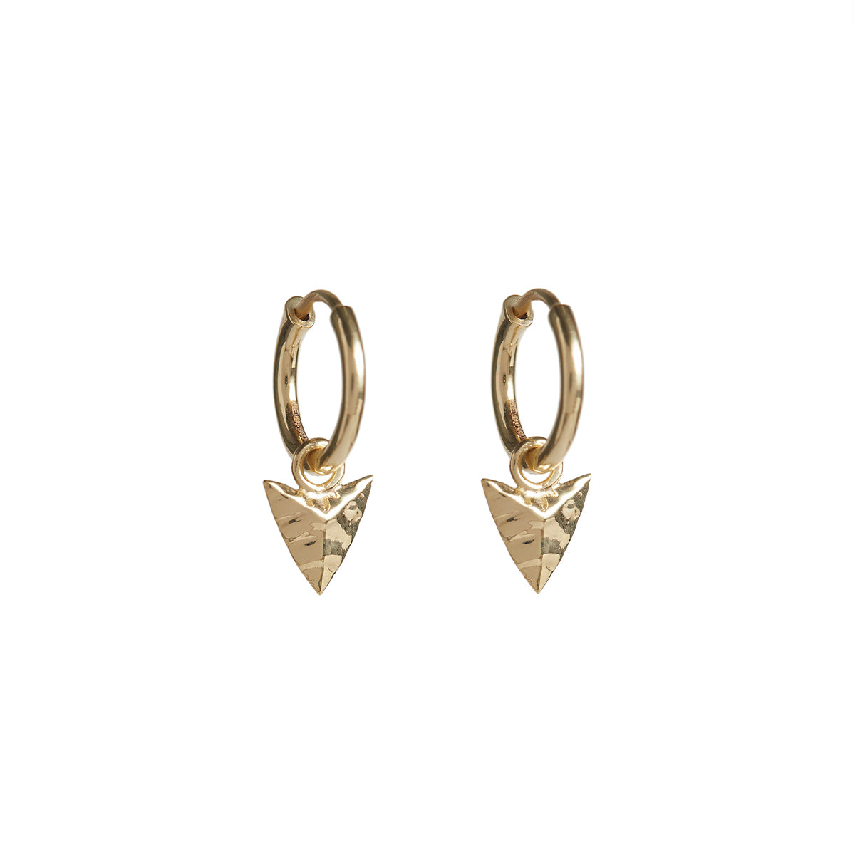 Modern Primitive Mini Hoop Earrings Solid Gold