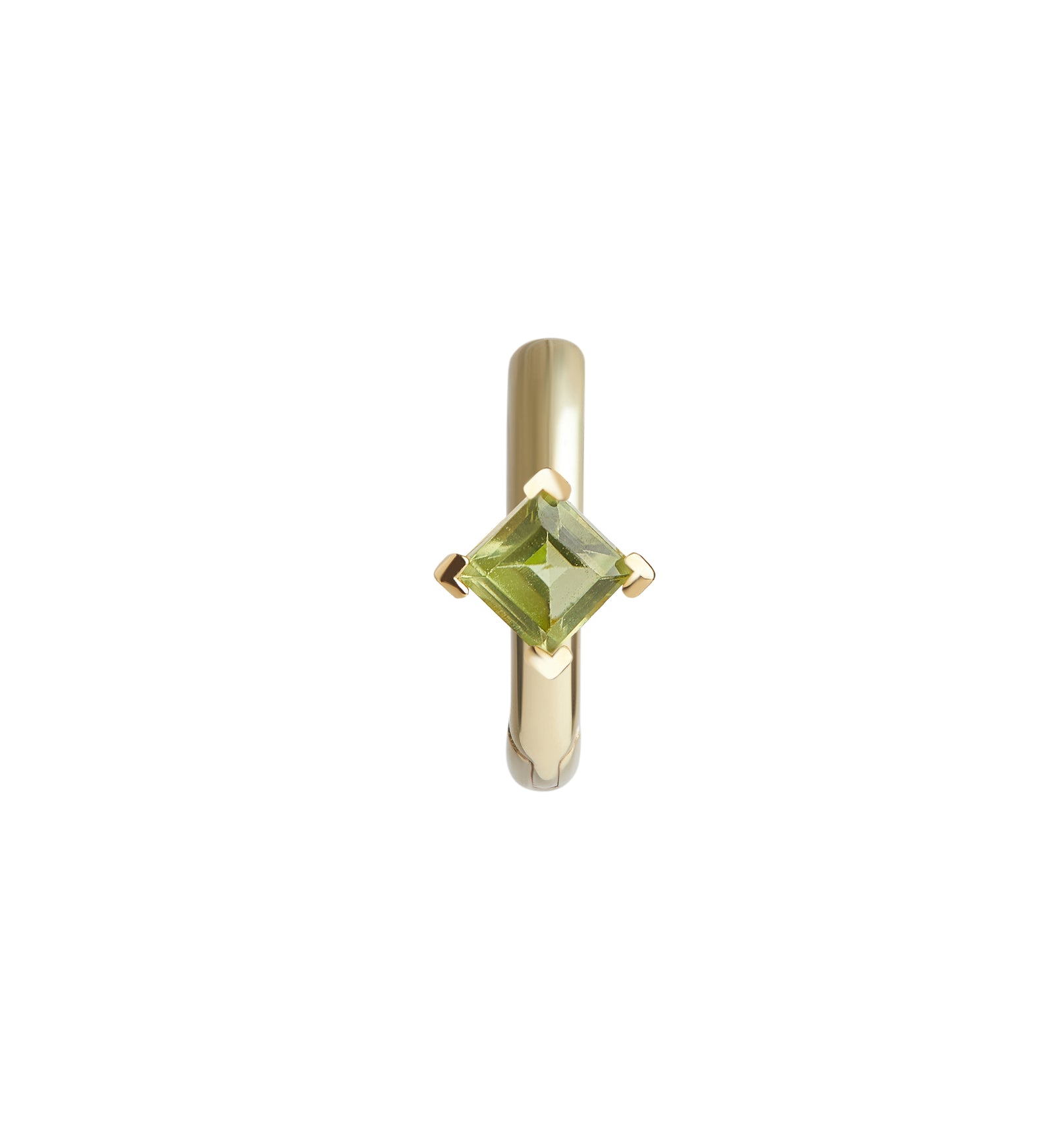 Birthstone Square Piercing Huggie Solid Gold