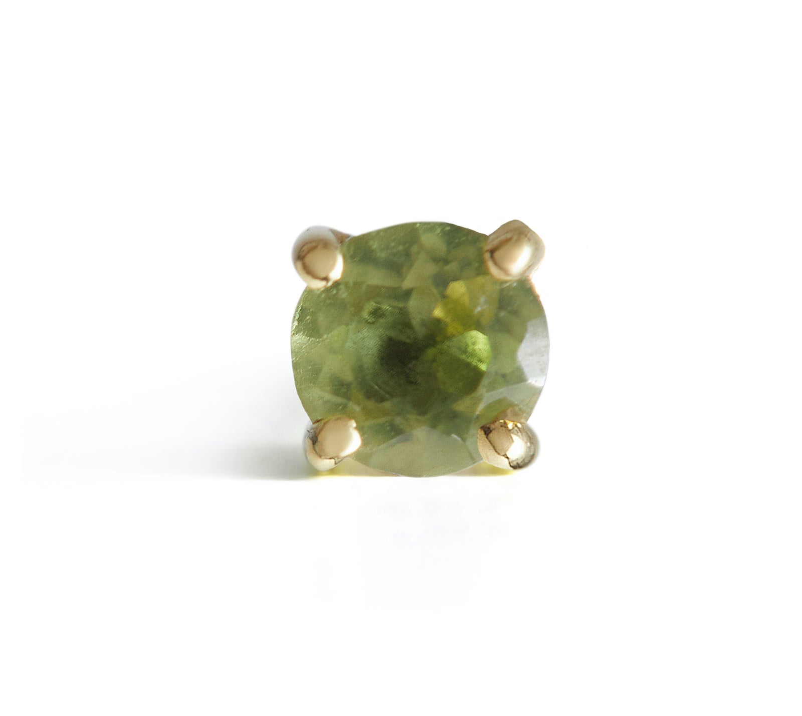Birthstone Round Stud Solid Gold