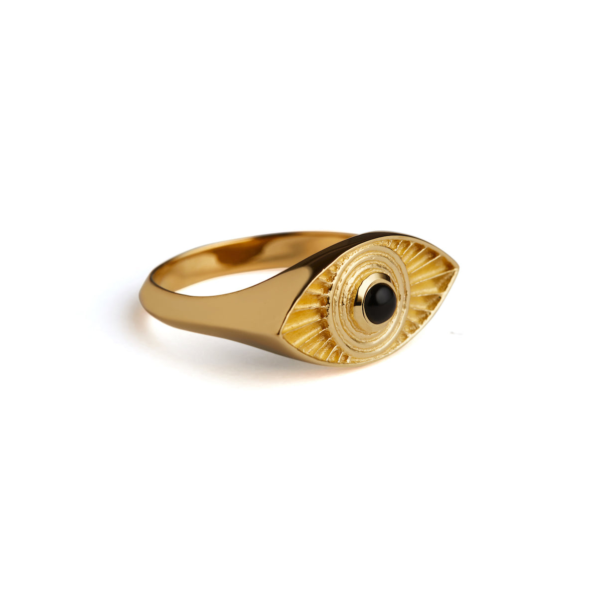 Rays Of Light Ring Gold - Black Onyx