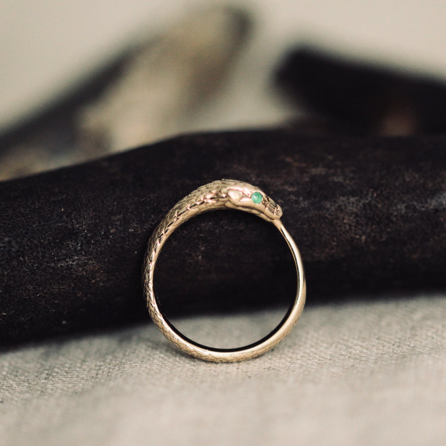 Ouroboros Snake Ring Solid Gold