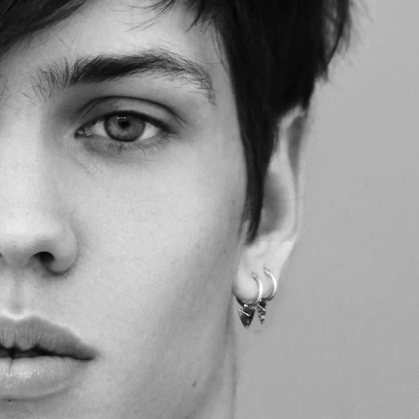 Modern Primitive Mini Hoop Earrings Silver