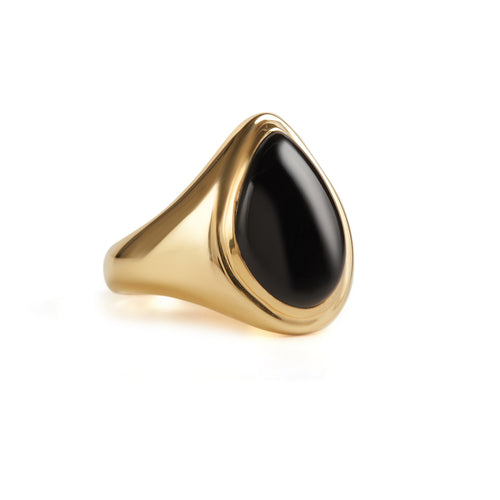 Apollo Signet Ring Gold - Black Onyx Rachel Entwistle