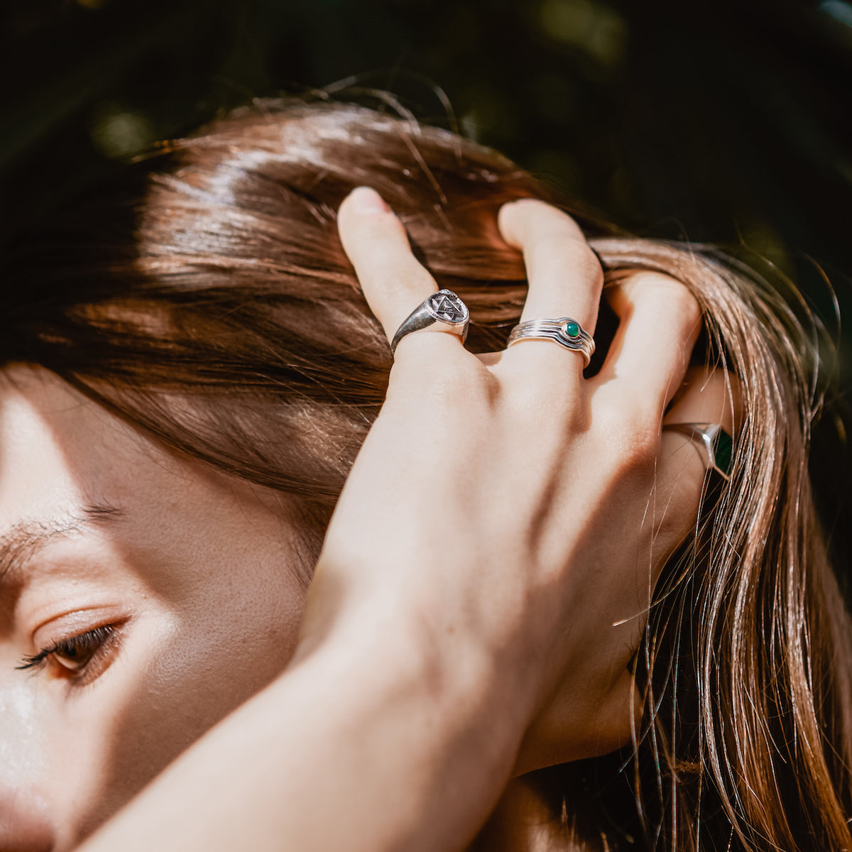 Ouroboros Signet Ring Silver