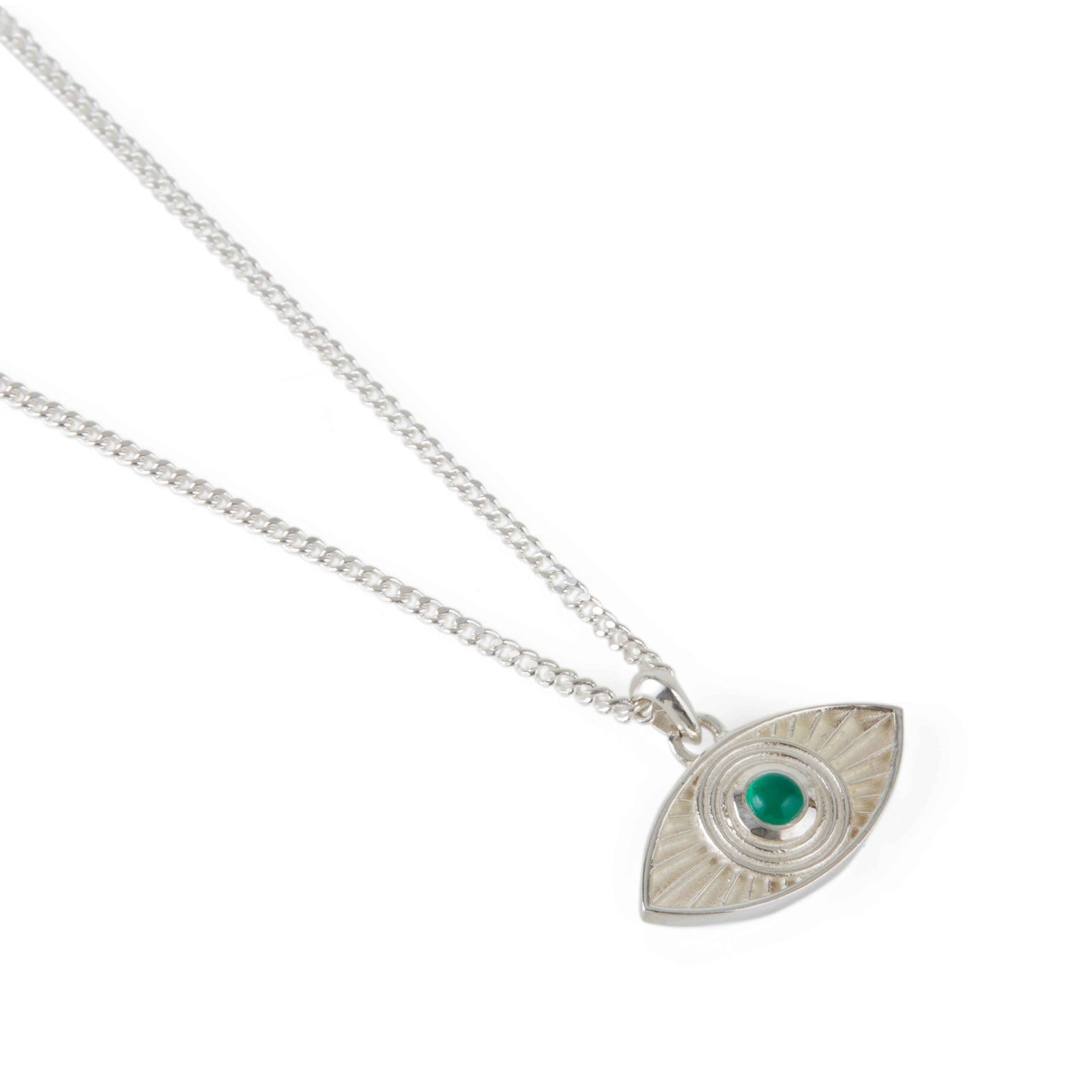 Rays of Light Necklace Green Onyx Silver