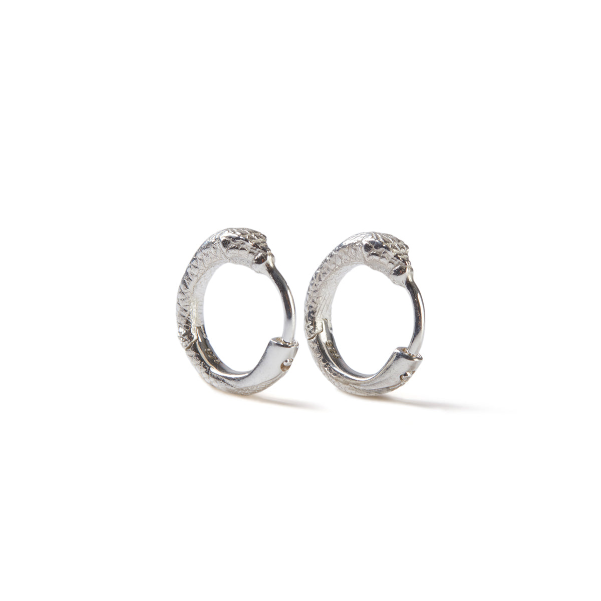 Ouroboros Snake Mini Huggie Silver