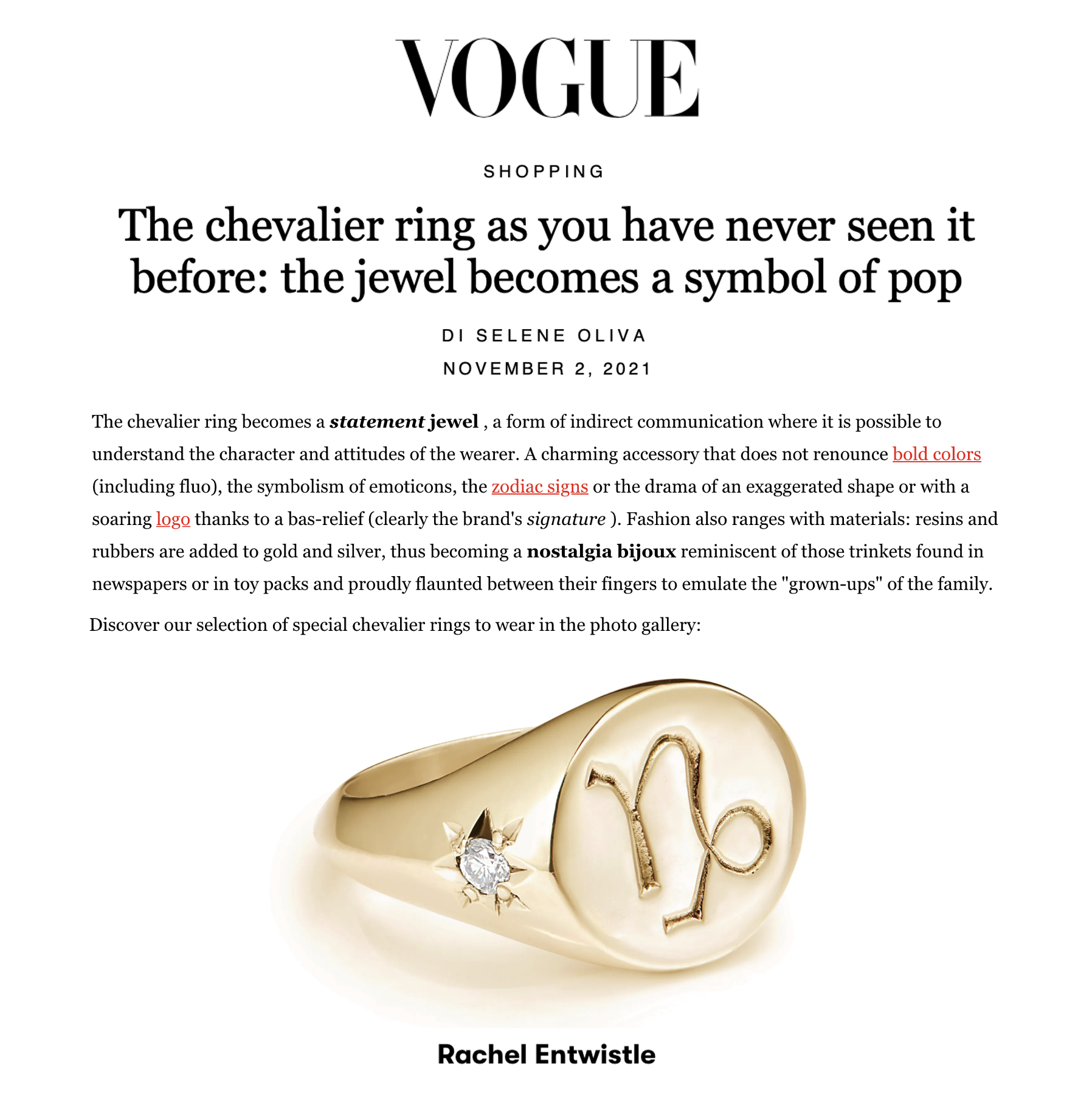 Vogue zodiac