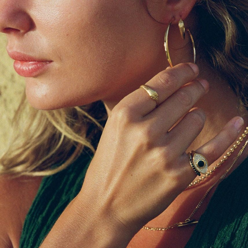 Ouroboros Snake Ring Gold