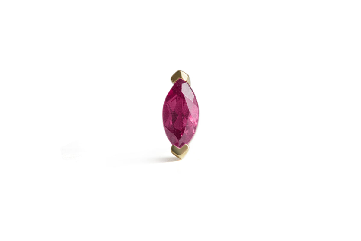 Birthstone Marquise Stud Solid Gold