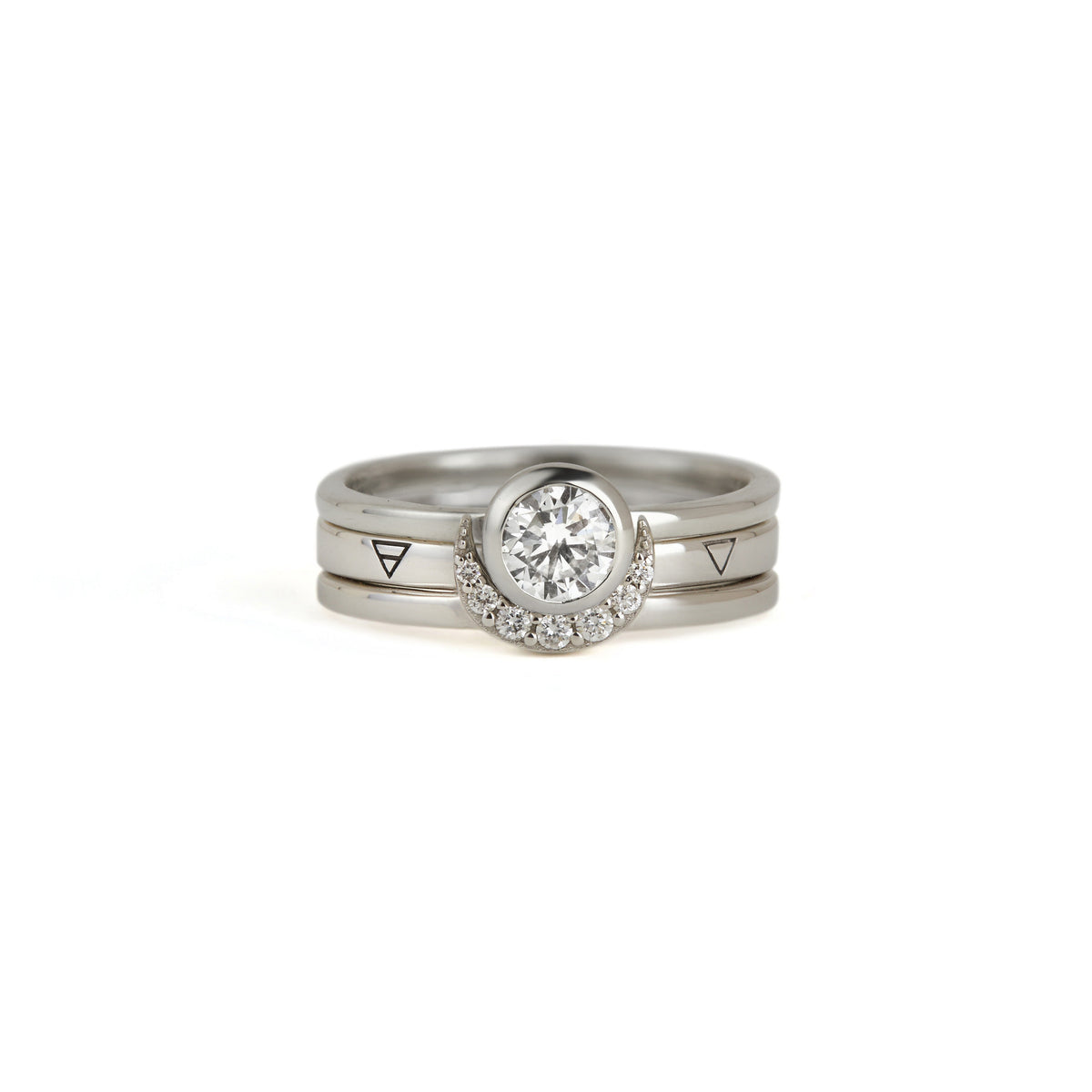 Eclipse Fine Stack Diamond Solid White Gold