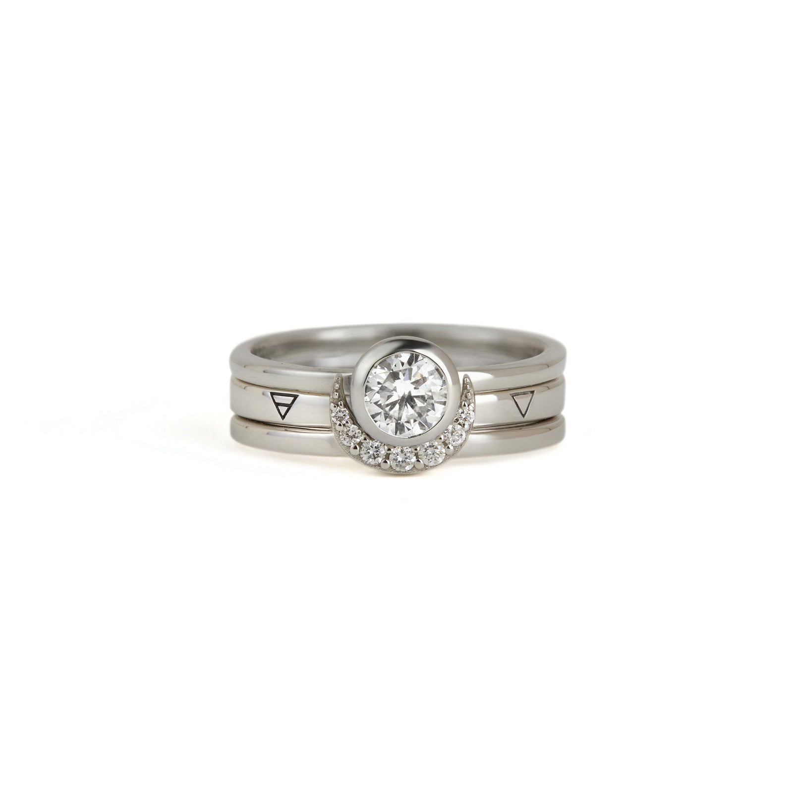 Eclipse Fine Stack Diamond Solid White Gold