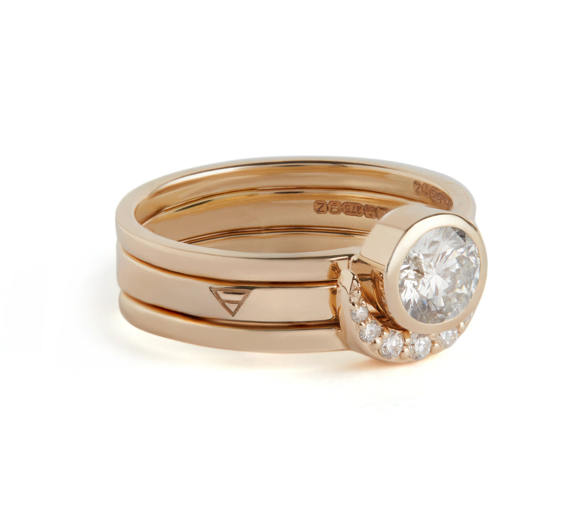 Eclipse Fine Stack Diamond Solid Gold